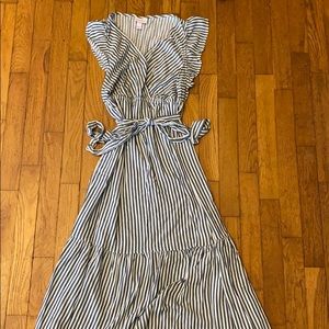 Isabel Maternity blue/white striped dress